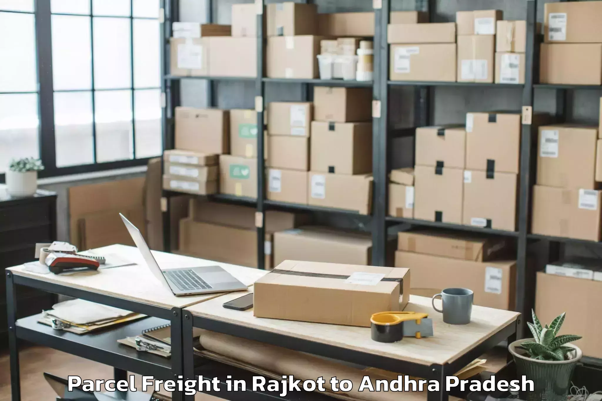 Hassle-Free Rajkot to Piduguralla Parcel Freight